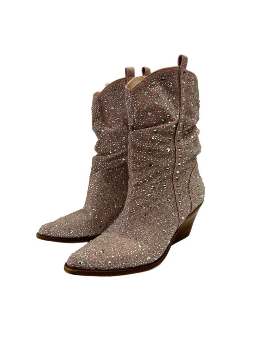 Jessica Simpson Zellya Pink Rhinestone Western  Boots Sparkle Cowgirl SIZE 7